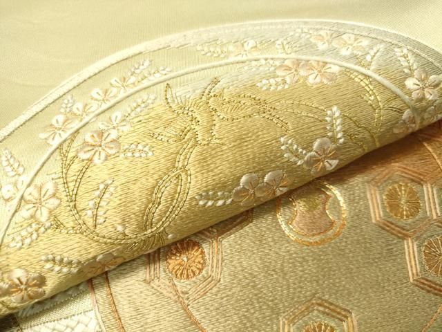 平和屋着物○西陣 川島織物 九寸開き名古屋帯 動物吉祥更紗文