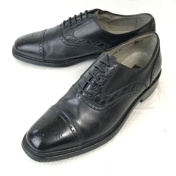 ギラロッシュ/guy laroche本革/グッドイヤー製法/ストレートチップ【26.0E/黒/BLACK】内羽根式/オールレザー/dress shoespE-158