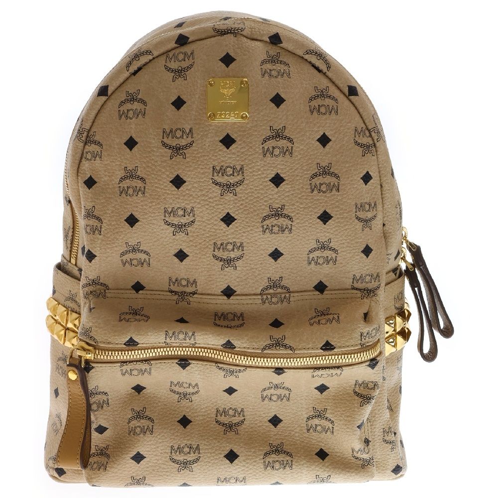 MCM ベージュ ロゴリュック MCM - MCM エムシーエム☆リュック ベージュM TWICE財布G-DRAGON