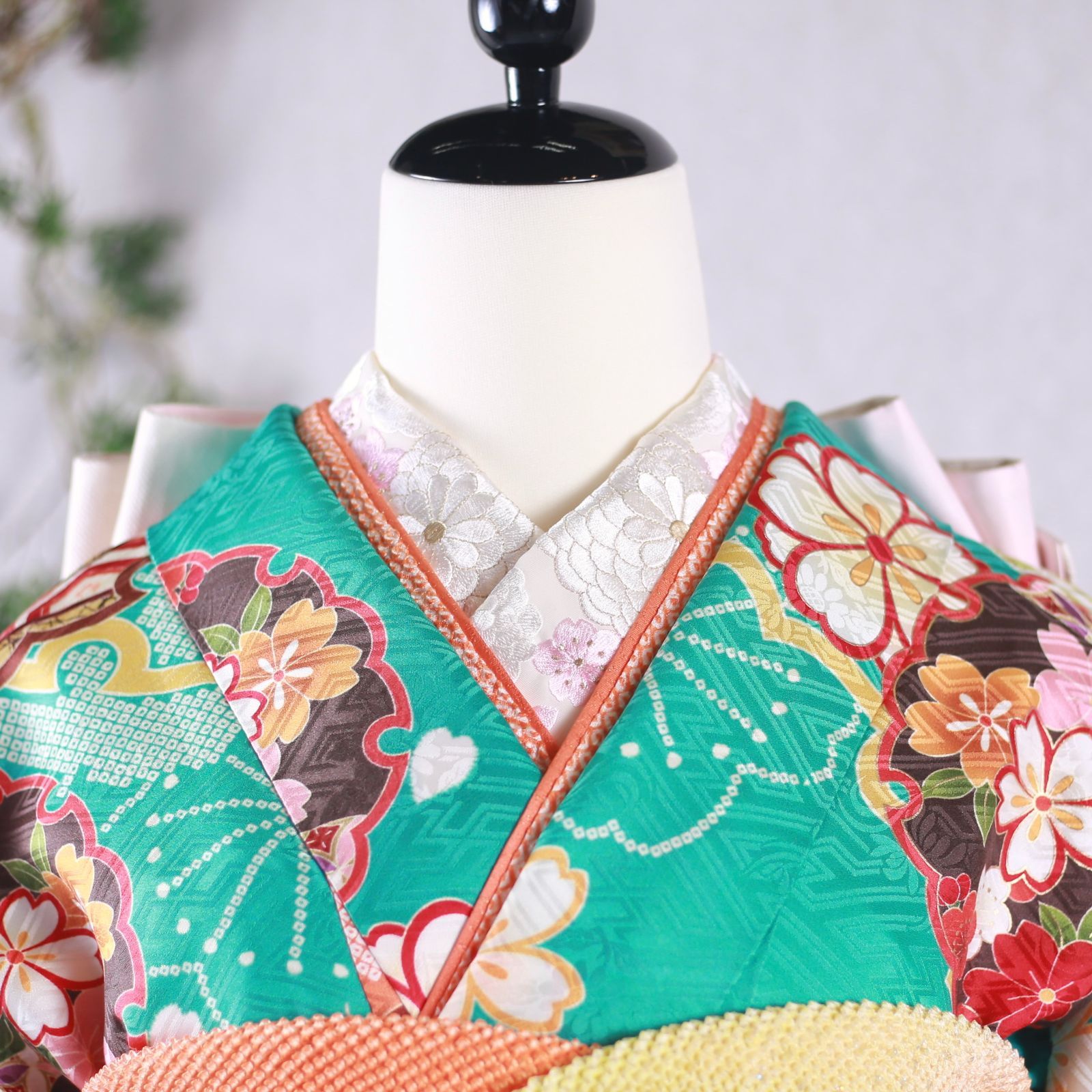 振袖フルセット 振袖セット 振袖 LLサイズ 水色×レトロポップ 美