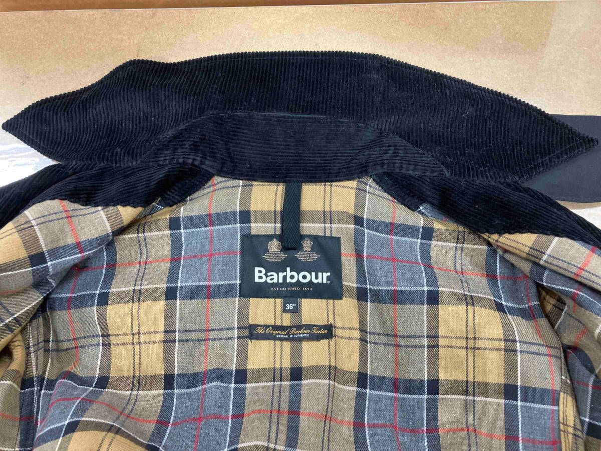 ☪ コート ブラック BARBOUR whitley mwx1014 トレンチスタイル トレンチタイプコート ブラック 36