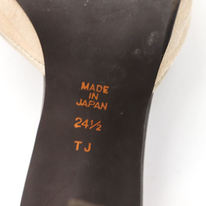 ダイアナ サンダル ビッグリボン ハイヒール スクエアトゥ ブランド 日本製 シューズ 靴 レディース 24.5cmサイズ ホワイト DIANA