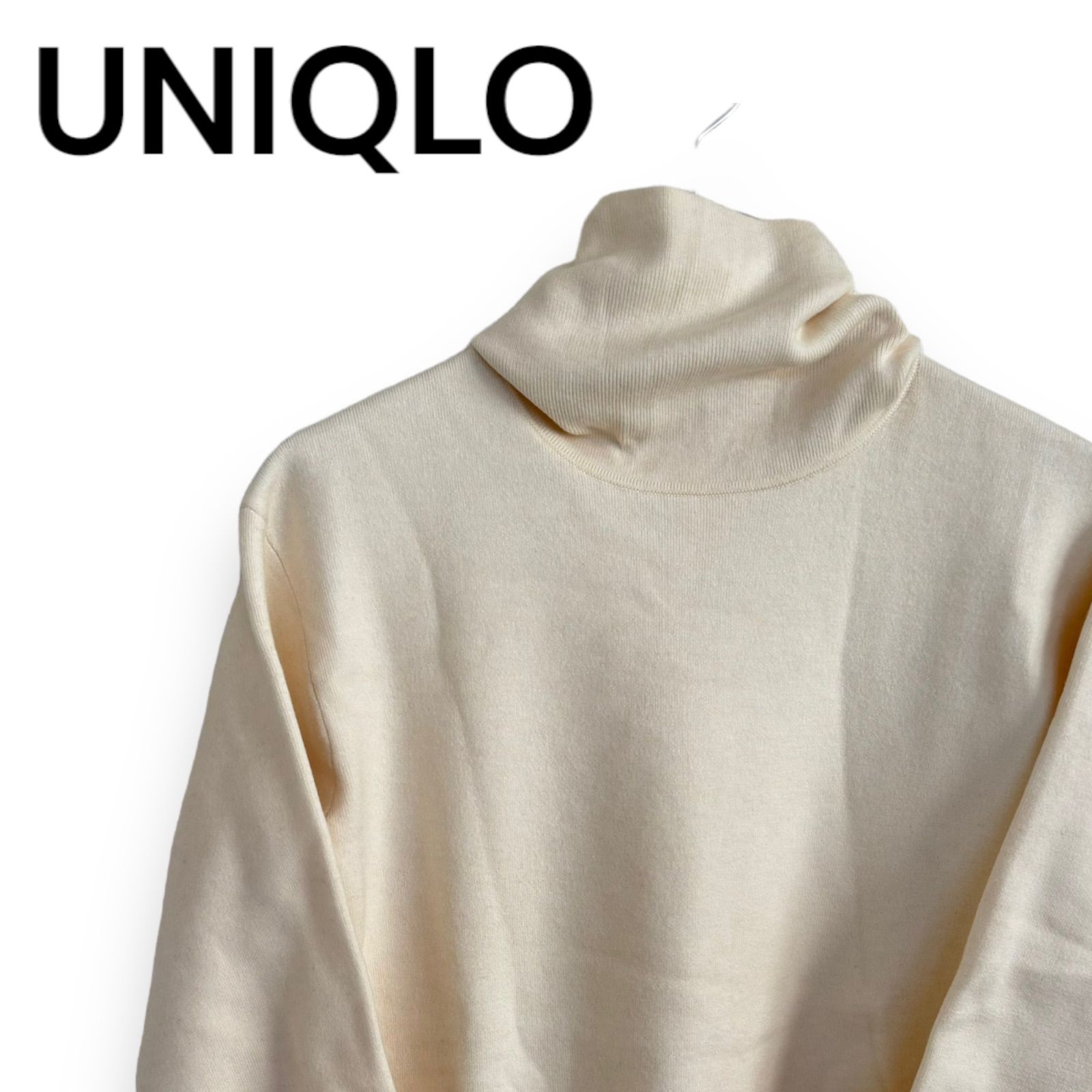 美品】 UNIQLO ユニクロ ハイネックニットセーター クルーネック