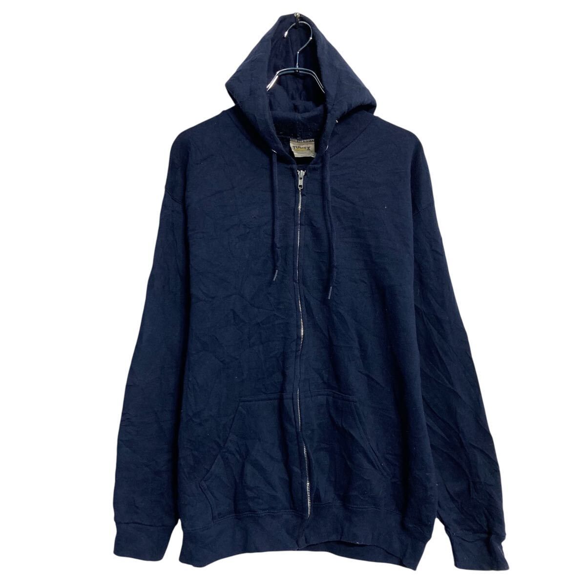 TULTEX 無地スウェット パーカー タルテックス L ネイビー フルジップ シンプル 古着卸 アメリカ仕入 a611-8359
