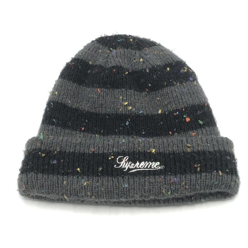 SUPREME Stripe Speckle Beanie ブラック グレー シュプリーム 10
