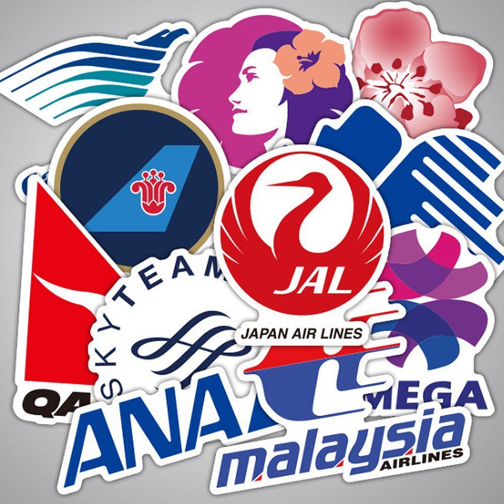バラ売り⭕️ 円形防水ステッカー 12種類セット ANA JAL スカイマーク 特価セール】Samshine 航空会社エアライン ステッカー50枚セット防水