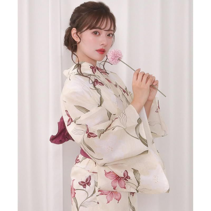 KYOETSU 変わり織浴衣6点セットEG Amazon | [KYOETSU] [キョウエツ] 浴衣セット 変わり織 生成り 6