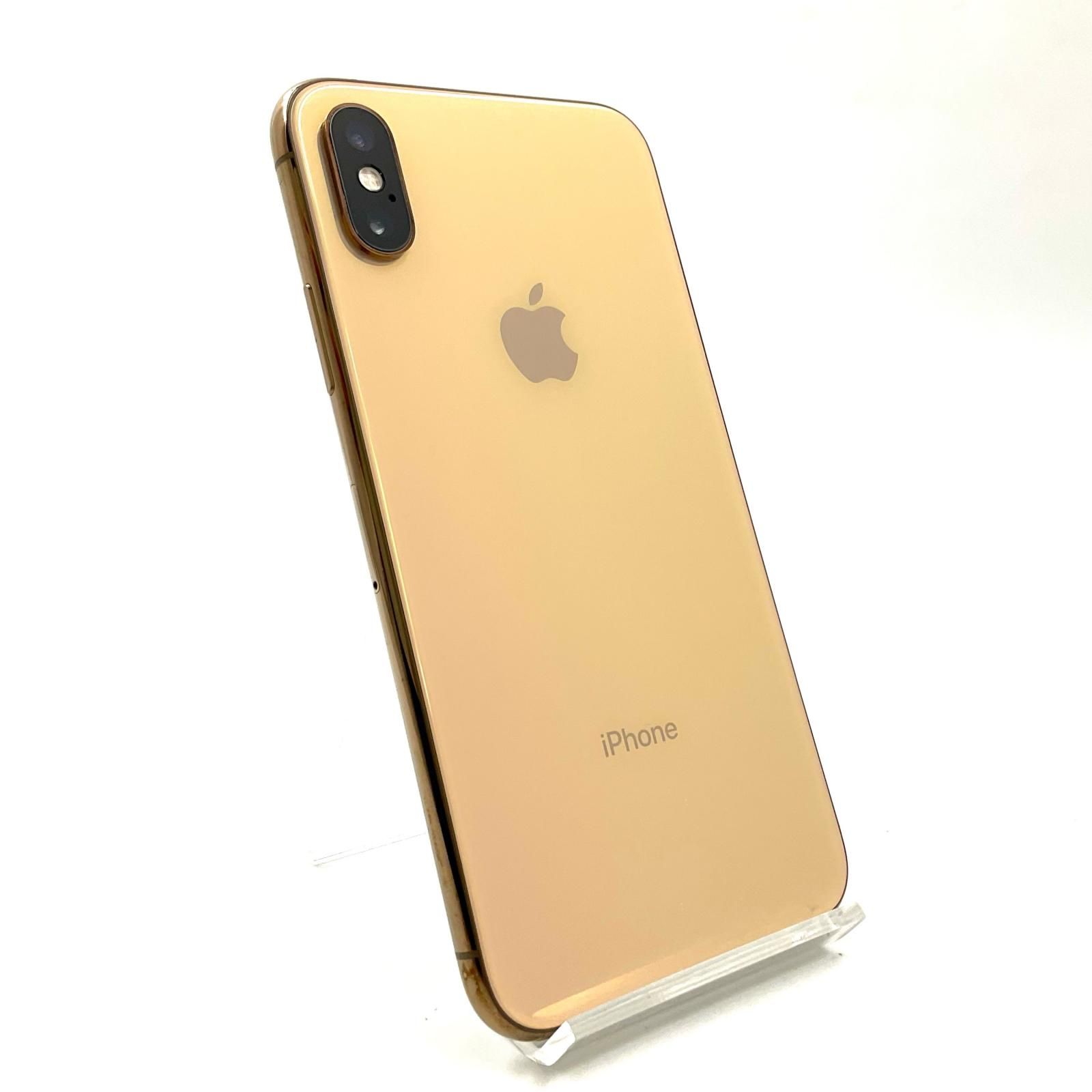 【全額返金保証】【最速発送】Apple iPhone XS 256GB ゴールド au 白ロム 77% 動作確認済