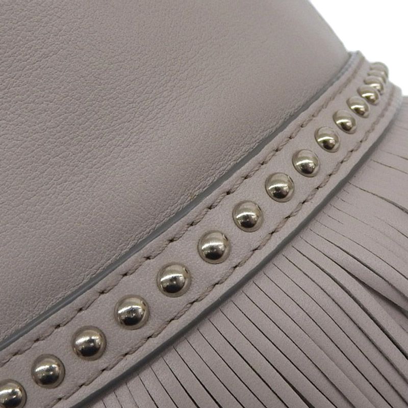 Ｊ＆Ｍデヴィッドソン J＆M DAVIDSON フリンジ カーニバル ピーキー 2WAYバッグ レザー ライトグレー LMNC-1BC-S-SCNP 美品 新入荷 OB2422 other - J＆Mデヴィッドソン J＆M DAVIDSON フリンジ カーニバル