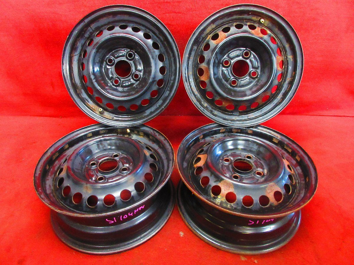 車 スチール ホイール 4本 ホンダ 純正 14×5.5J 4穴100 +45
