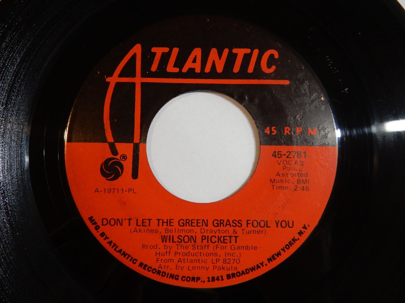 Wilson Pickett Don't Let The Green Grass Fool You / Ain't No Doubt About It Atlantic US 452781 Wilson Pickett Don't Let The Green Grass Fool You / Ain't No Doubt About It Atlantic US 452781