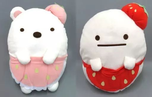 中古】ぬいぐるみ 全2種セット いちごフェア エプロンぬいぐるみXL
