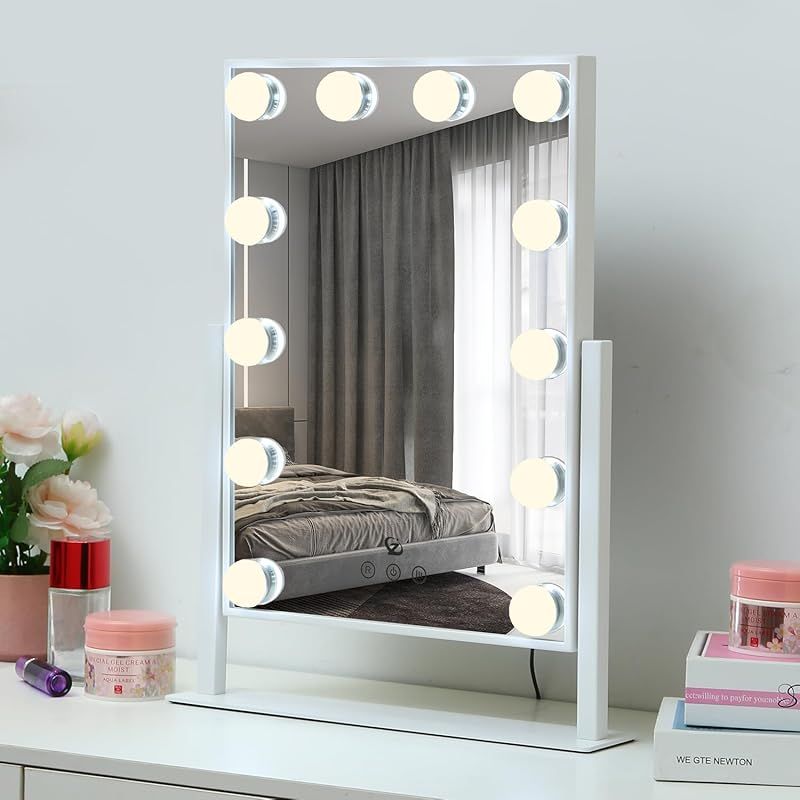 化粧鏡 女優ミラー メイク 卓上鏡 ライト付き 卓上ミラー LEDミラー