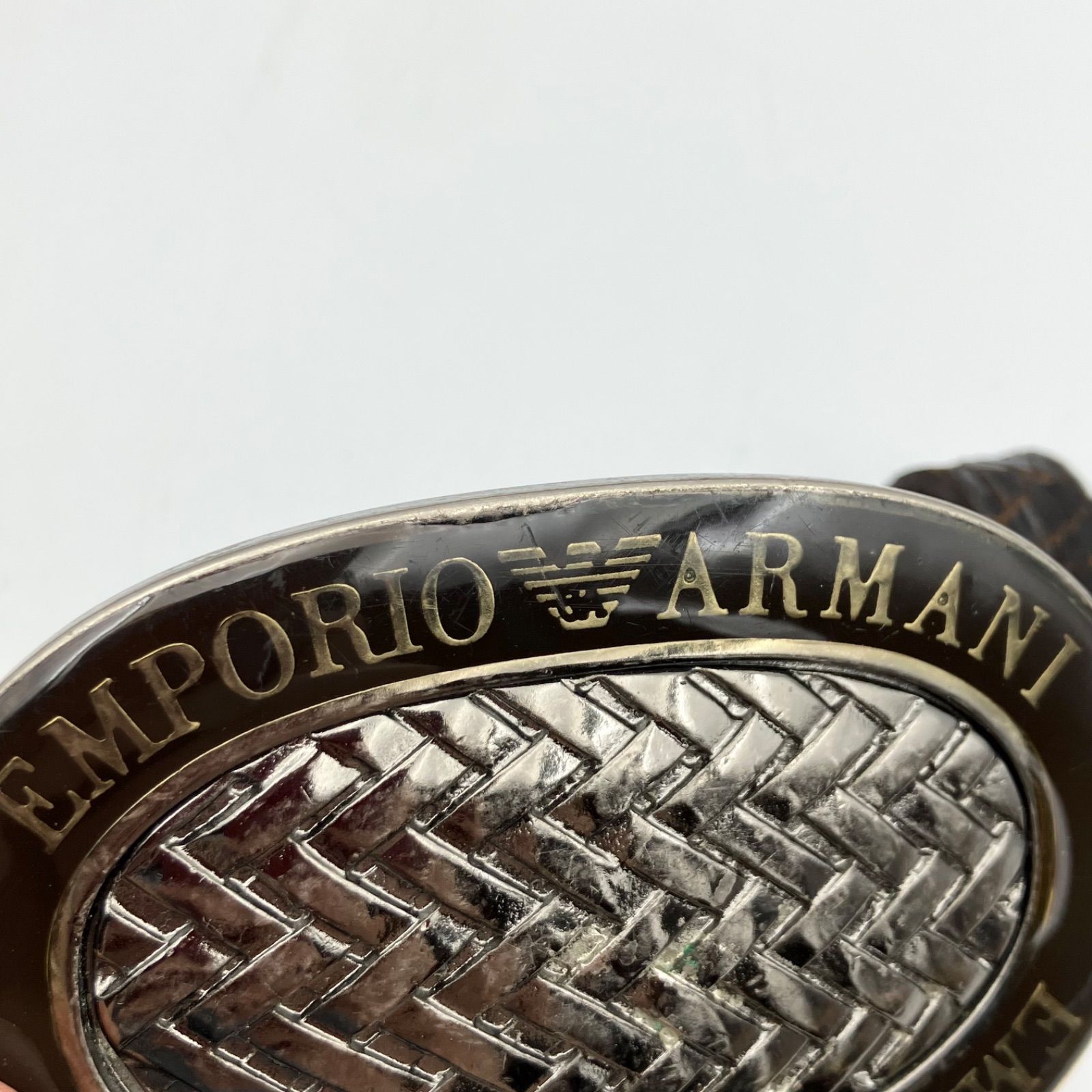 【新品未使用】GIORGIO ARMANI ベルト シボ革 ダークブラウン Amazon | [エンポリオアルマーニ] ベルト メンズ ダークブラウン