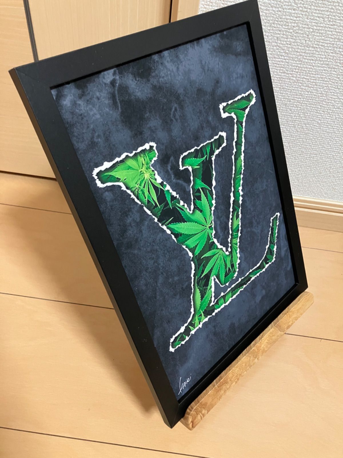 額縁付き ルイヴィトン オマージュポスター LOUIS VUITTON type☆A4額装済オマージュアートインテリア