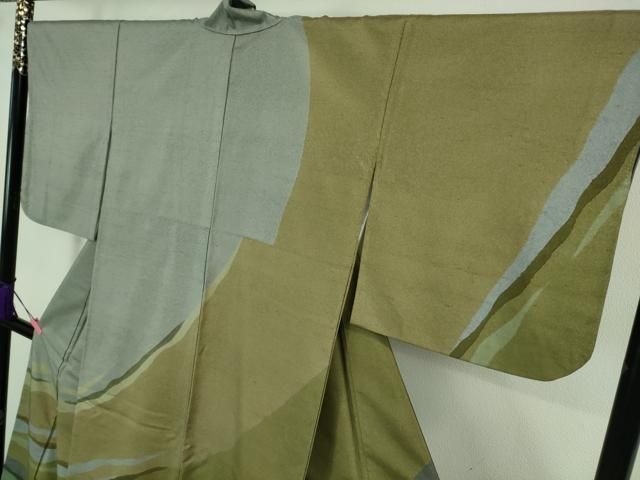 平和屋着物■極上　石川県指定無形文化財　牛首紬　訪問着　白山工房　手織り　霞文　逸品　DZAA7370kh5 平和屋着物□極上 石川県指定無形文化財 牛首紬 訪問着 白山工房