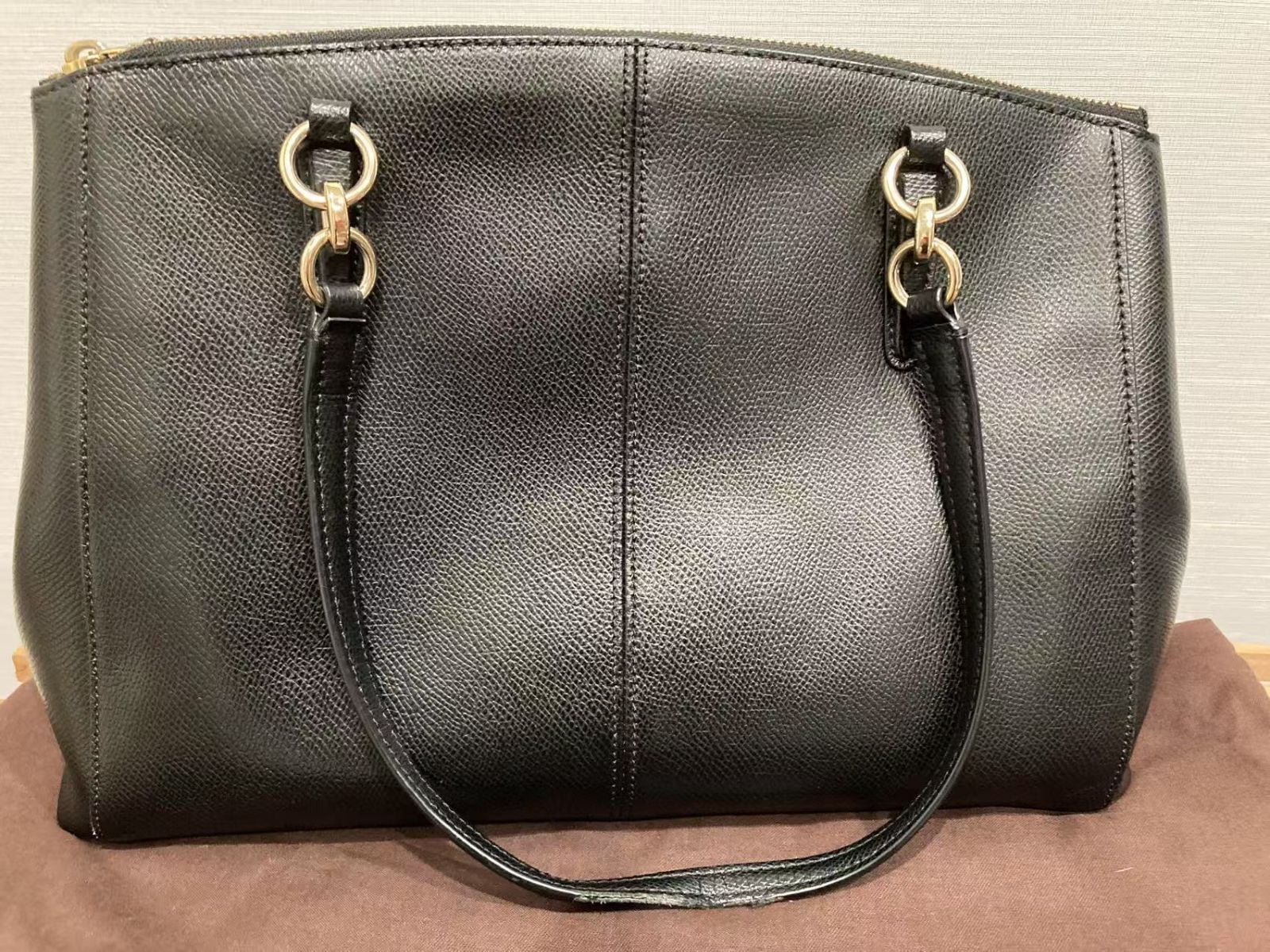 中古美品正規品 COACH コーチ レザー Wファスナー ショルダー