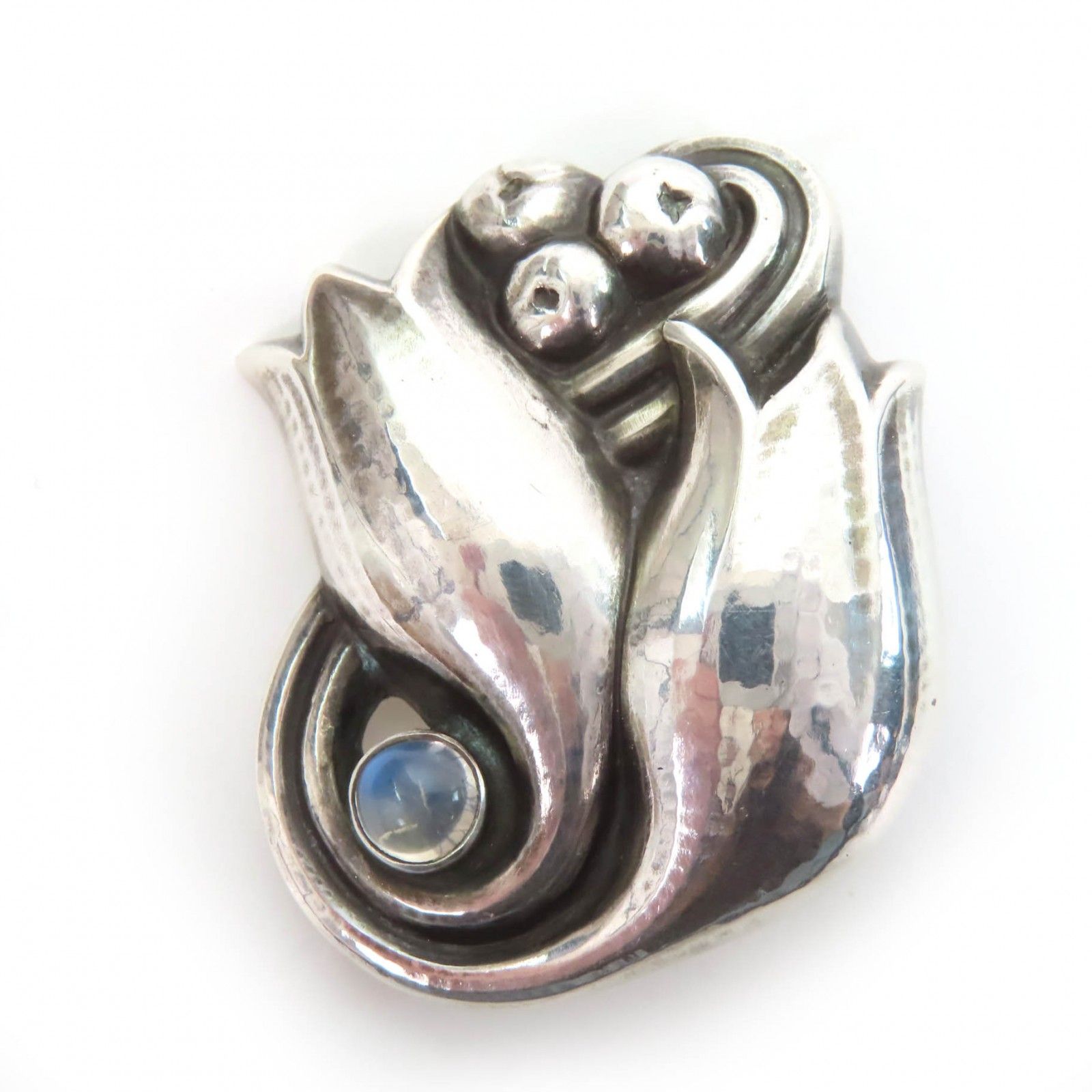 美品♪  ジョージジェンセン ブローチ　SV925 ジョージジェンセン SV925 フラワー ブローチ レディース ピンク