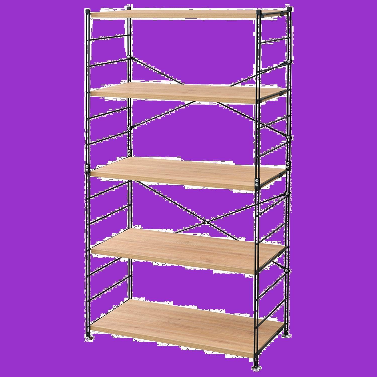 山善(YAMAZEN)オープンシェルフ 5段MWS-16845(ABR/SBK) 食品ストック