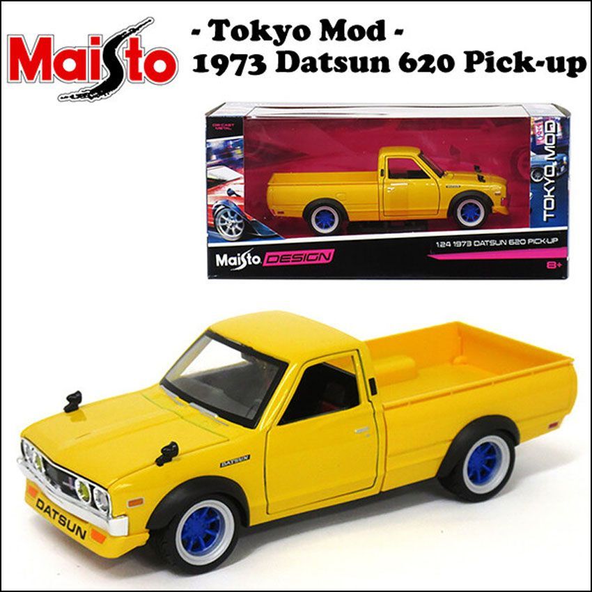 Maisto 1/24 ダットサン 620 ピックアップ 1973 イエロー マイスト ミニカー 200-148