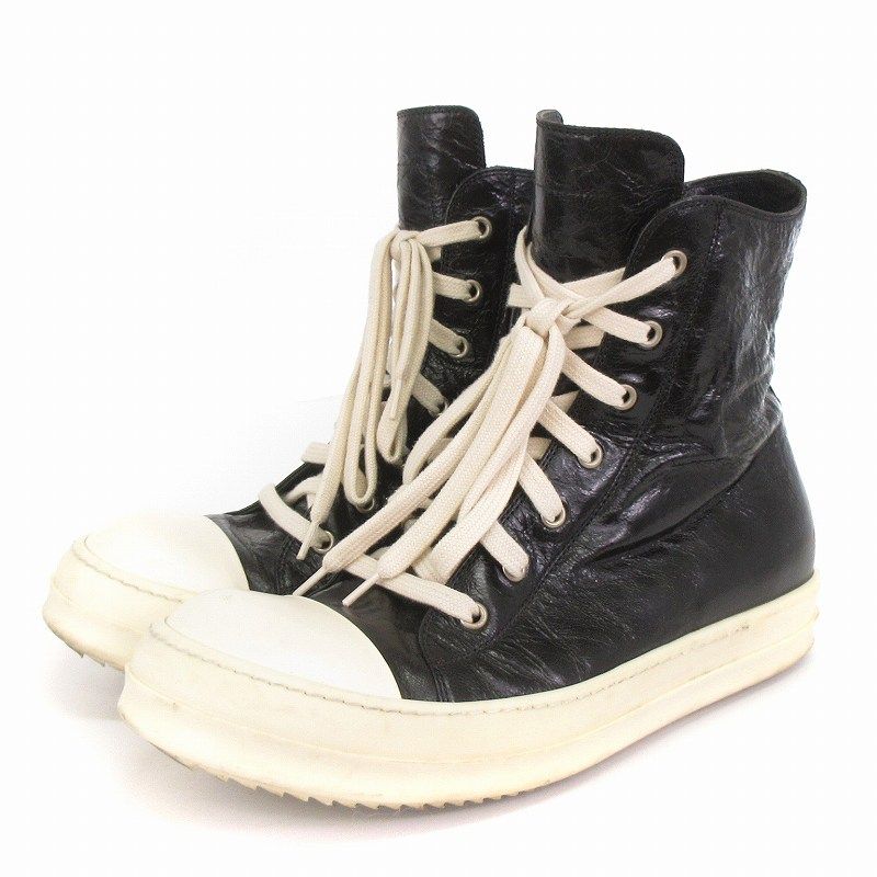 RICK OWENS ラモーンズ ハイカット レザースニーカー EU41 リックオウエンス Rick Owens RAMONES ラモーンズレザー