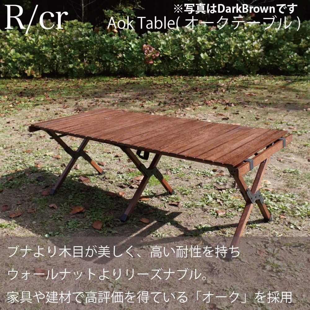 【色: Natural】RcrCamp オークテーブル 90 ウッドテーブル ウ