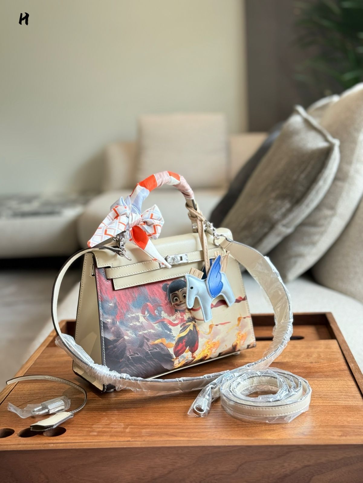 今日特価】Herm?s Kelly Box Leather 25cm NEZHA Co-Branded