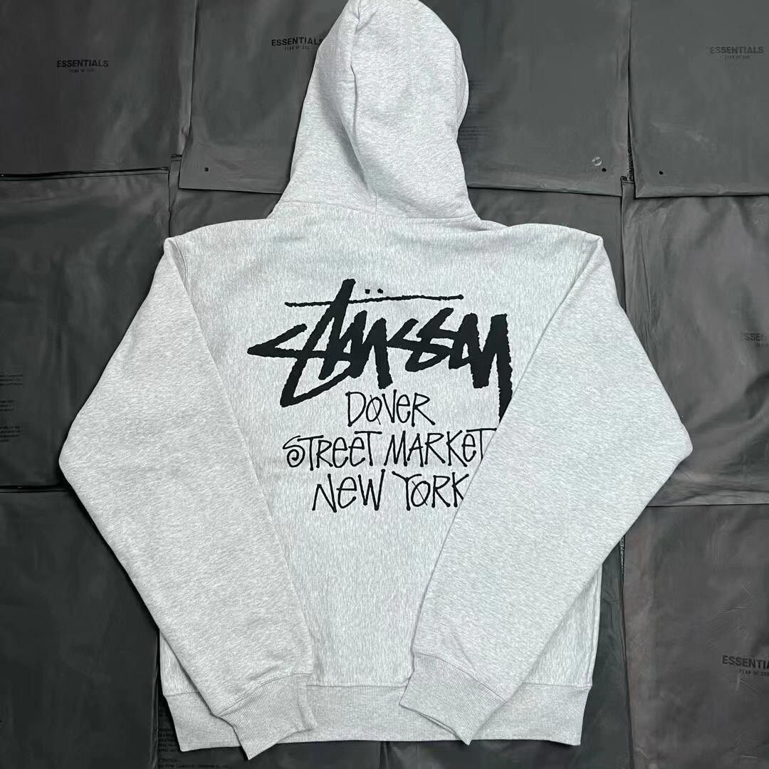 STUSSY ステューシー ×DOVER STREET MARKET 23AW STOCK DSM LONDON PULLOVER HOODIE  ASH くき GRAY パーカー