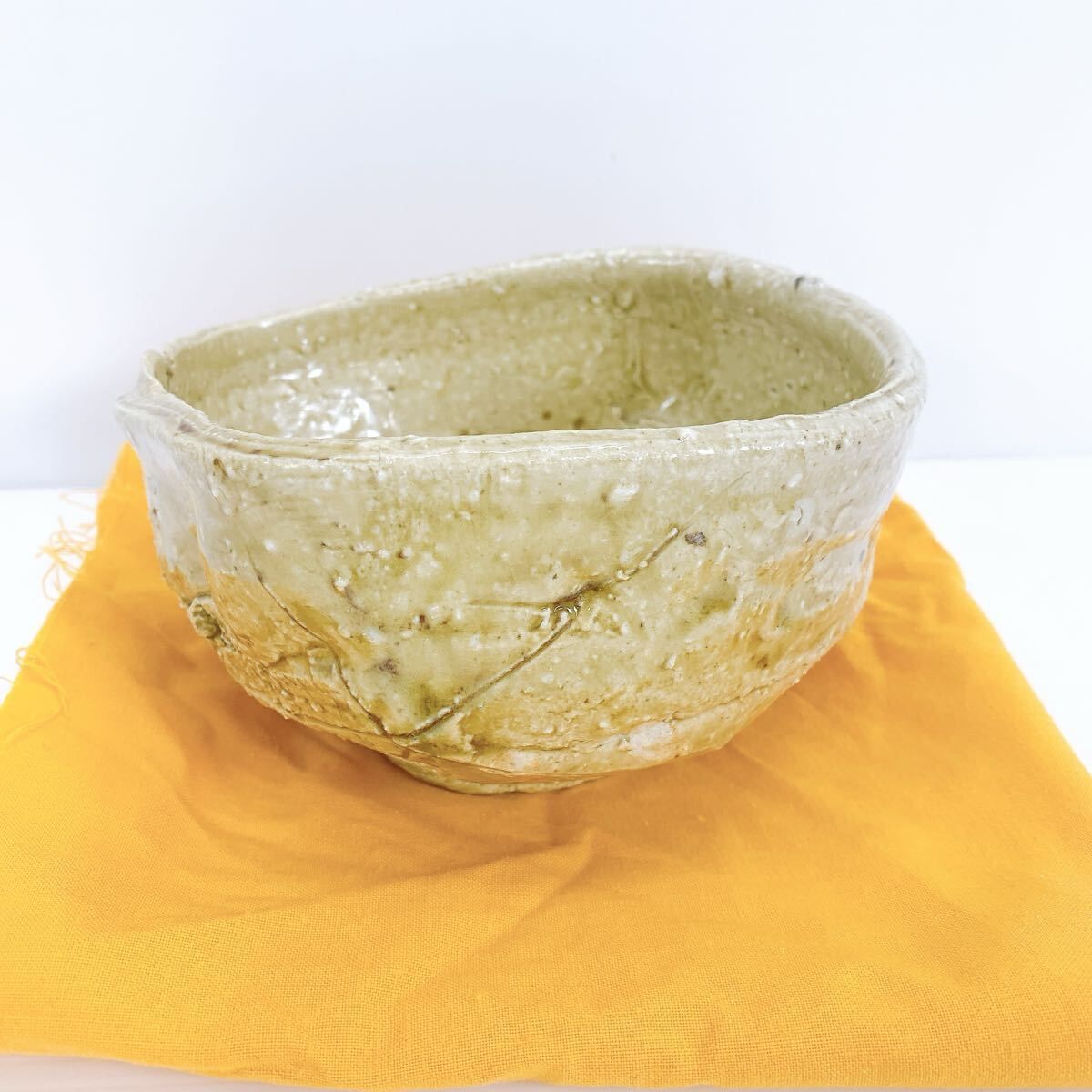 最上位作　鯉江　良二　オリベ　茶碗　織部　共箱　本物保証 茶道具 抹茶碗 茶器 最上位作 鯉江 良二 オリベ 茶碗 織部 共箱 本物保証 茶道具