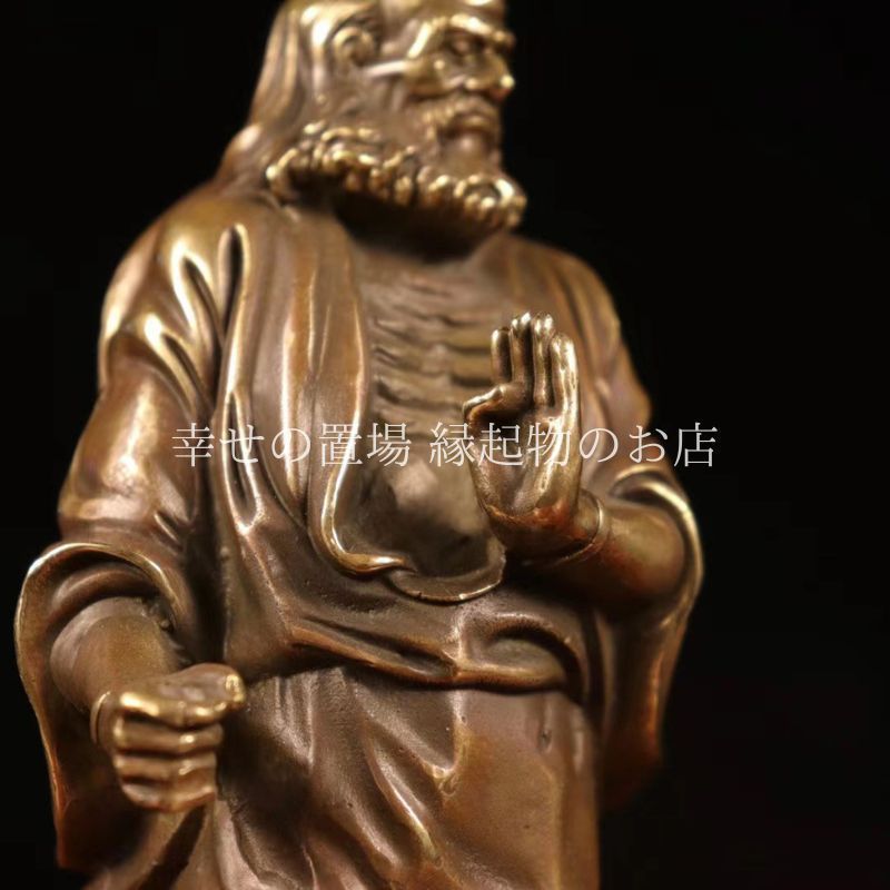 達磨像 仏像 立像 置物 オブジェ 禅宗 葦葉渡江 達磨大師 銅製