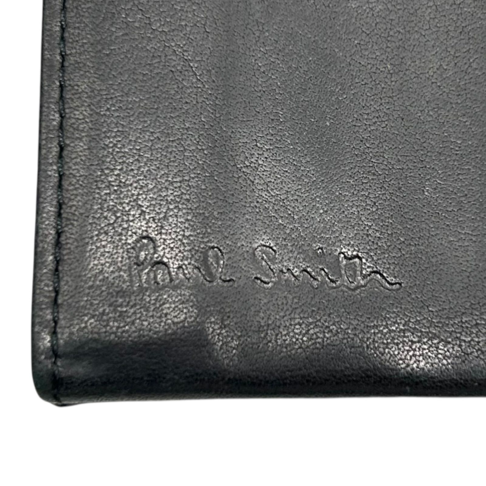PaulSmith 長財布 二つ折り レザー イントレチャート 黒 1351 PaulSmith 長財布 二つ折り レザー イントレチャート 黒 1351
