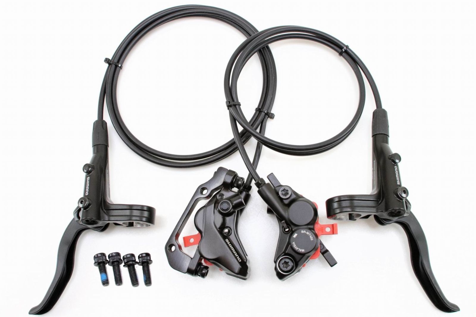 シマノ SHIMANO 油圧ディスクブレーキ 制動力50％アップ 対向 ４ポット ４ピストン BL-M401 BR-M420 ローター無 前後セット