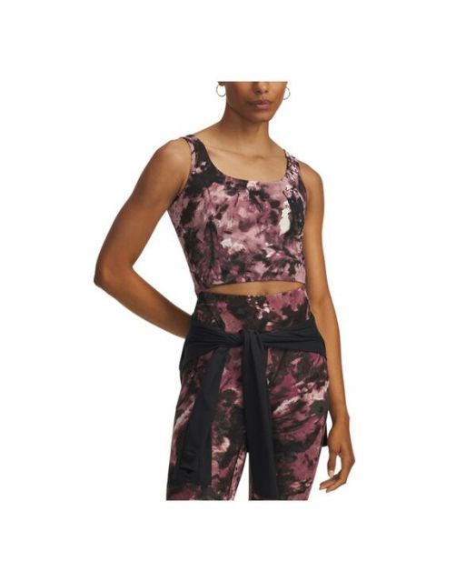 送料無料 アンダーアーマー レディース タンクトップ トップス Women s Motion Print Cropped Tank Top Summit White | Fuchsia Dusk | Tourmaline Pink