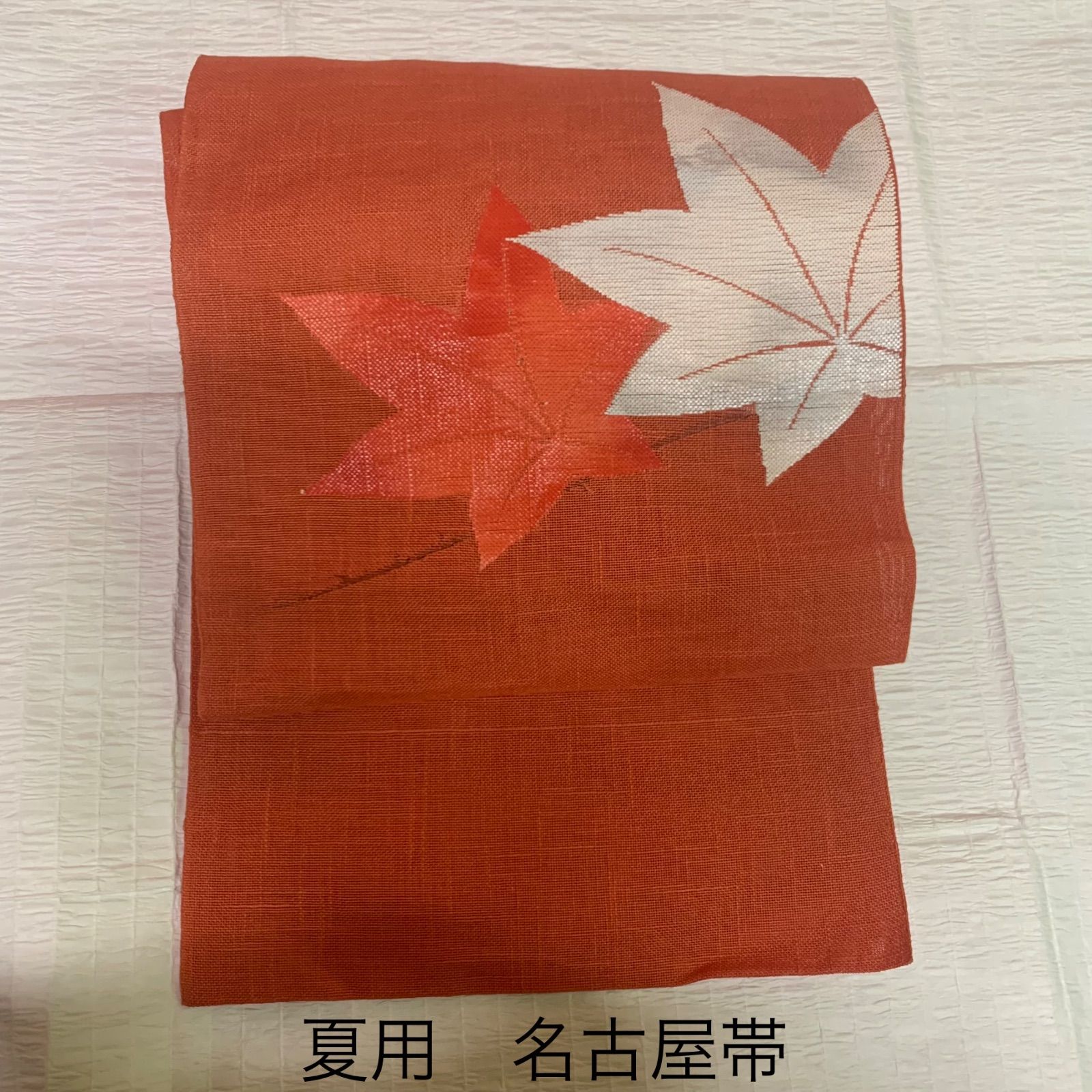 夏用名古屋帯 （松葉仕立て 名古屋帯 夏用 絽 抽象鶴模様 着物 054w p） 