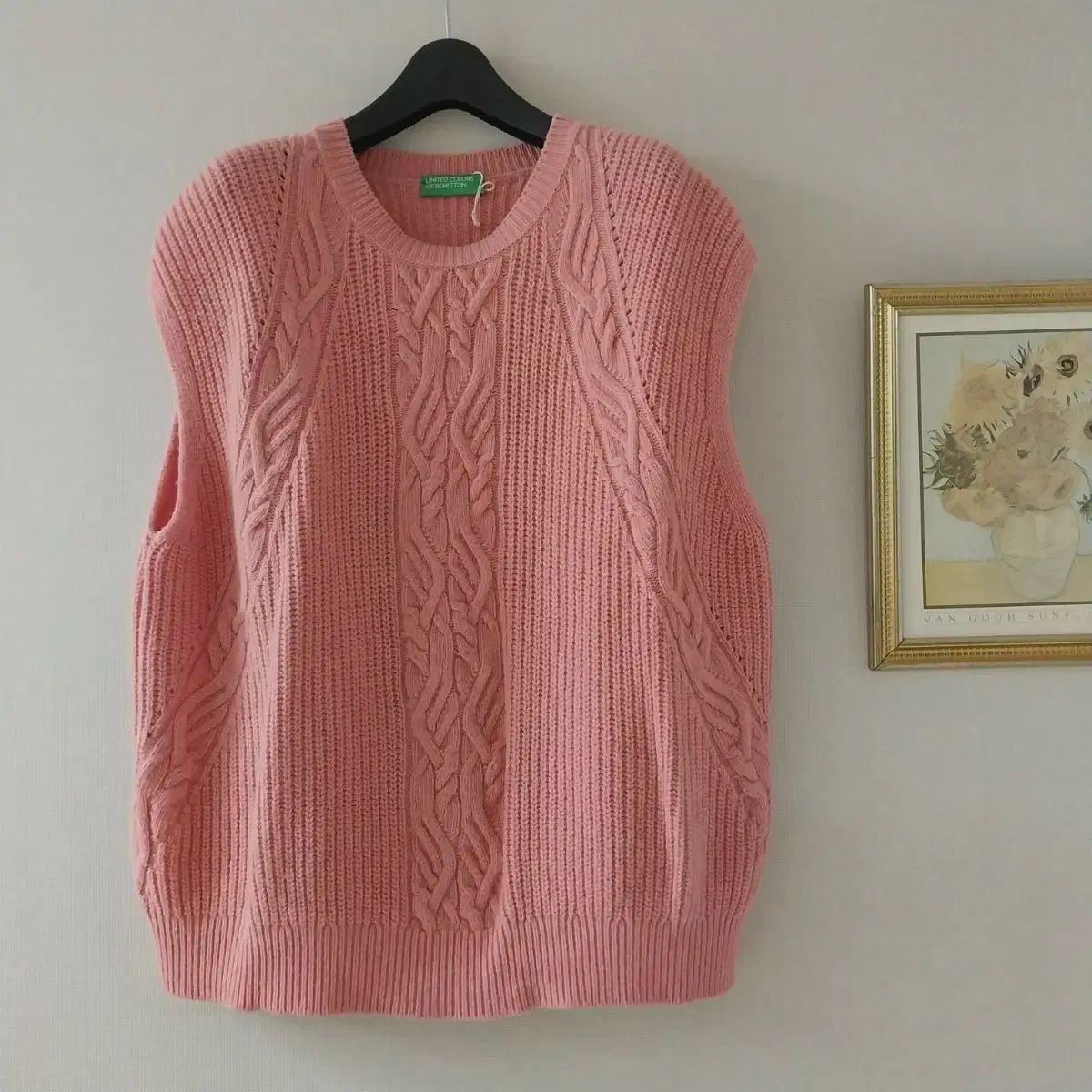 ベネトン ピンク ケーブル ベスト 66