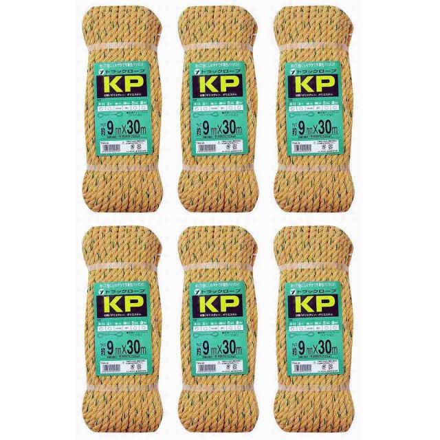 ユタカメイク ロープ ＫＰトラックロープ ＯＢ ９×３０ 6個セット