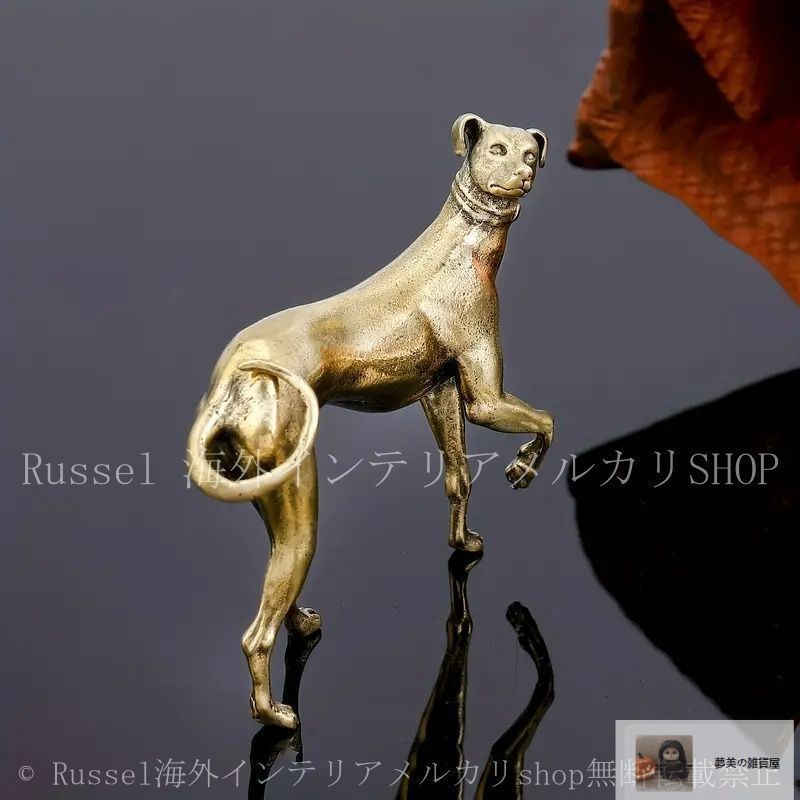 新品・未使用】置物 犬 グレイハウンド アンティーク調