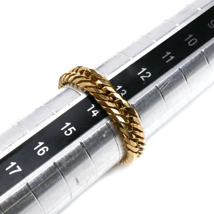 K18YG イエローゴールド 喜平12面トリプル リング・指輪 13号 2.9g 
