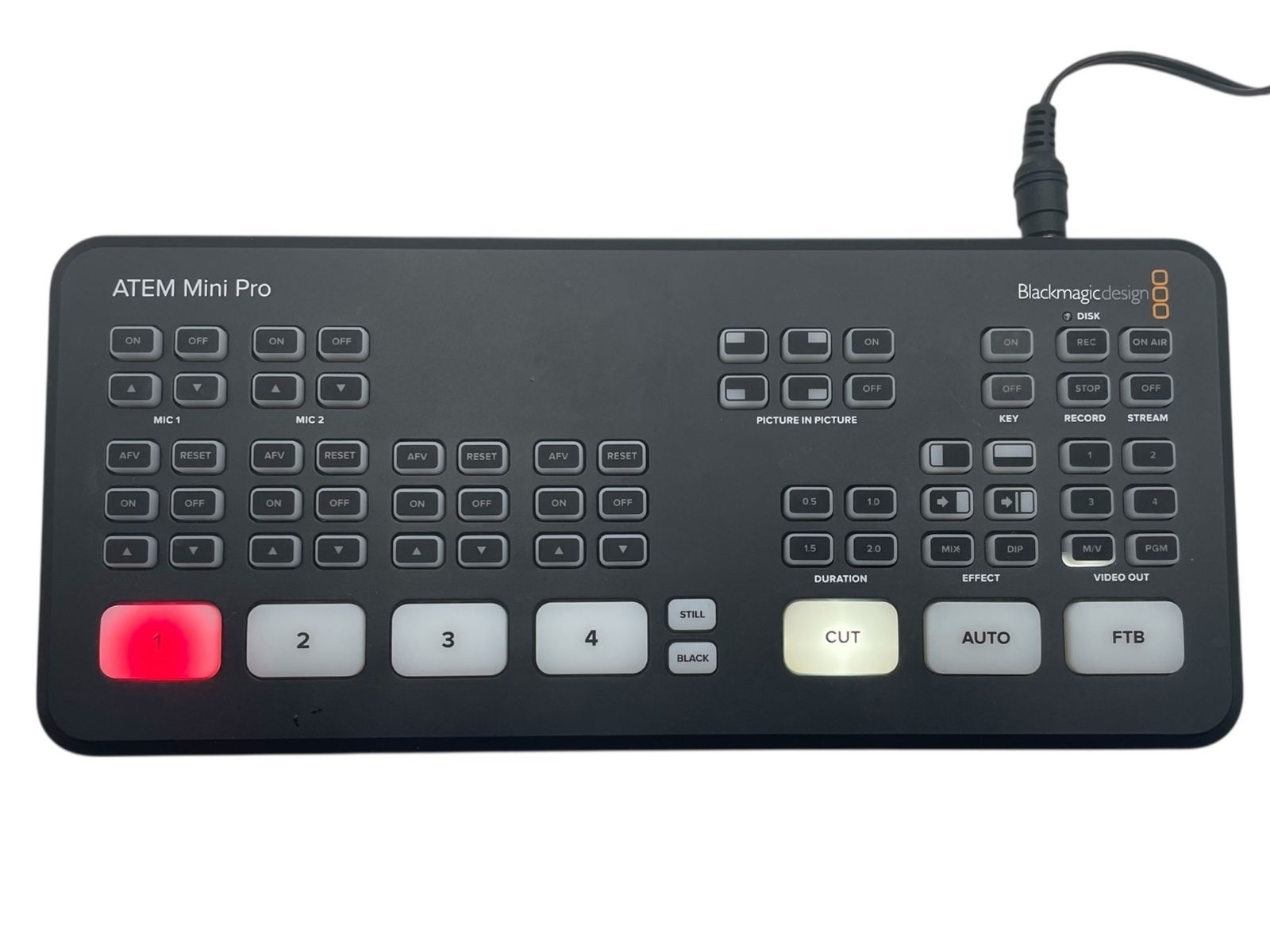 Blackmagicdesign ATEM Mini Pro HDMIスイッチャー 電源アダプター付属 通電 済み 動作良好 配信機材 テレビスタンド 電源ケーブル