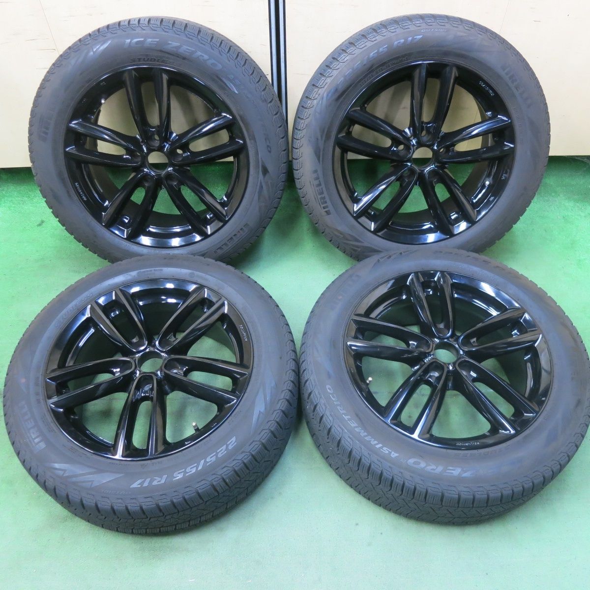 バリ溝 22年 キレイ 9分 BMW MINI 等 MAK OXFORD 225 55R17 スタッドレス ピレリ アイスゼロ アシンメトリコ オクスフォード 17インチ PCD112 5H 5100601SKス