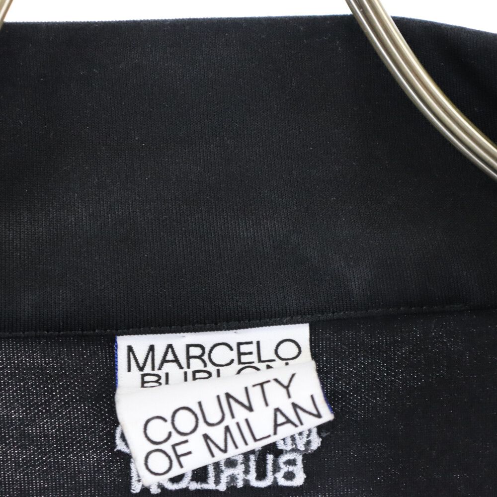 MARCELO BURLON (マルセロバーロン) CROSS SLIM TRACK JACKET クロスロゴ刺繍ジップアップトラックジャケット  ジャージ ブラック CMBD007R21JER001