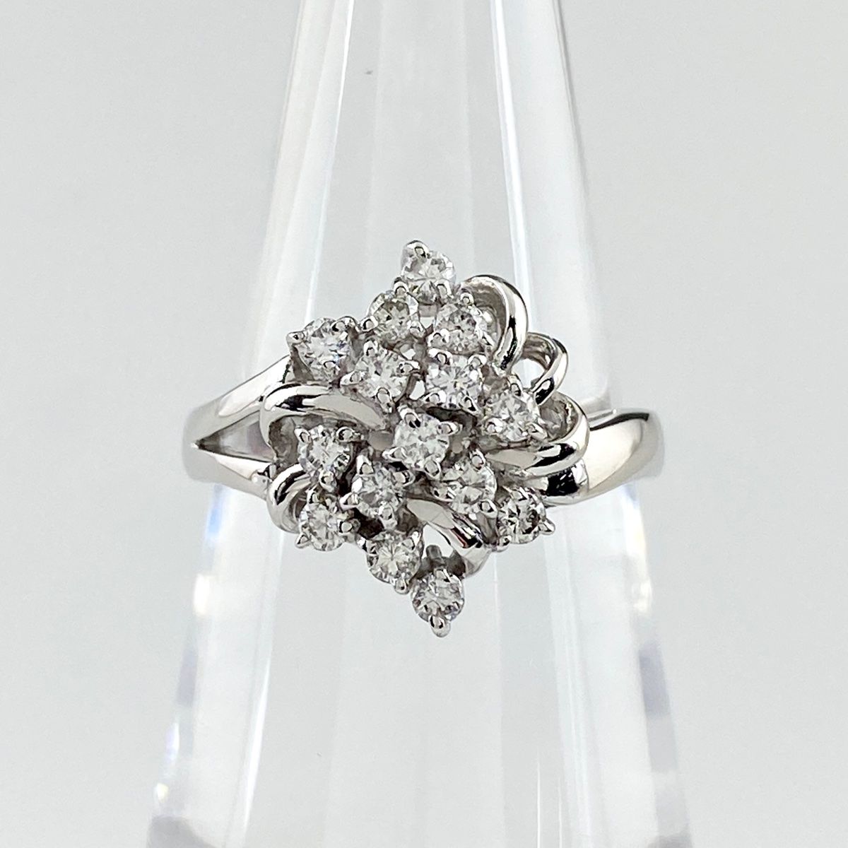 在庫一掃】 メレダイヤ デザインリング プラチナ 指輪 リング 14.5号  