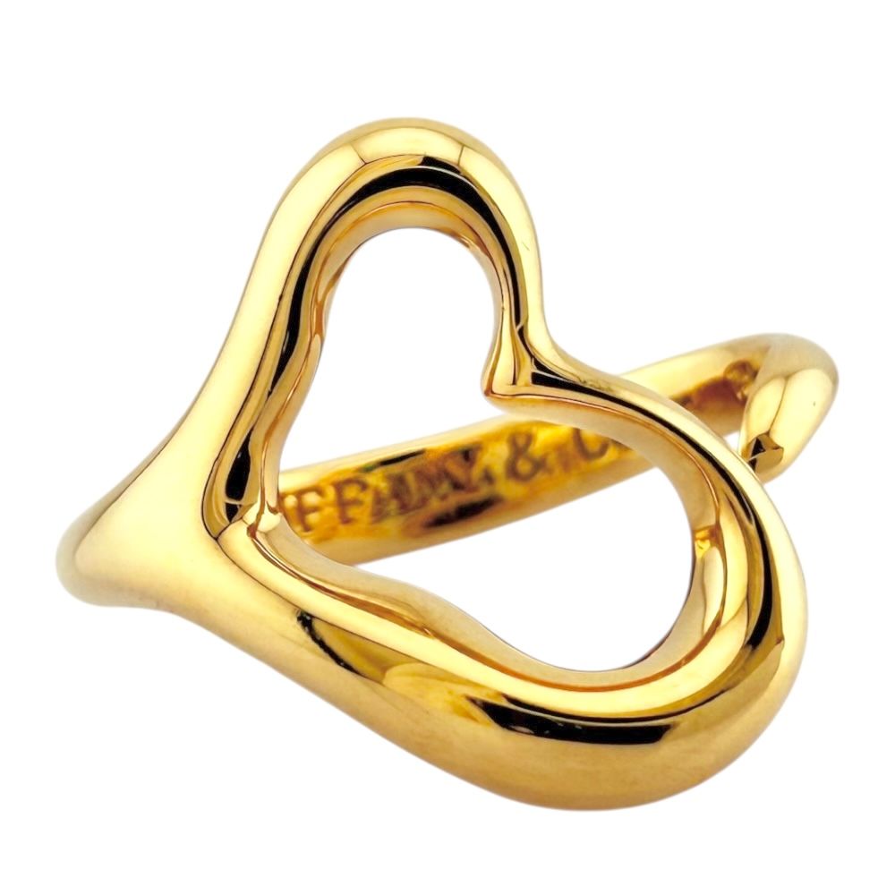 TIFFANY&Co. 750 925 オープンハートスターリング 9号 オンライン限定