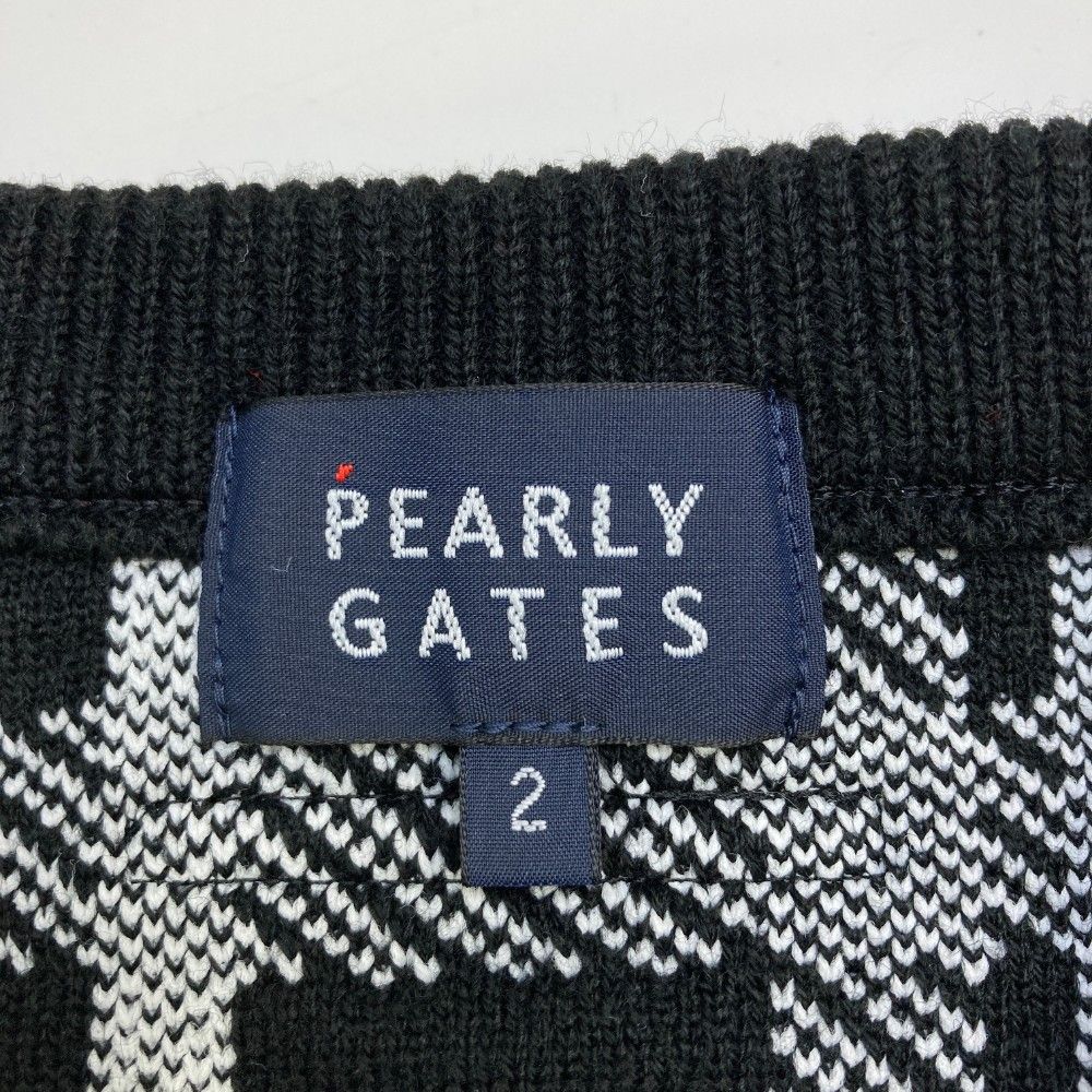 サイズ：2 PEARLY GATES パーリーゲイツ ウール混 ニットセーター ロゴ