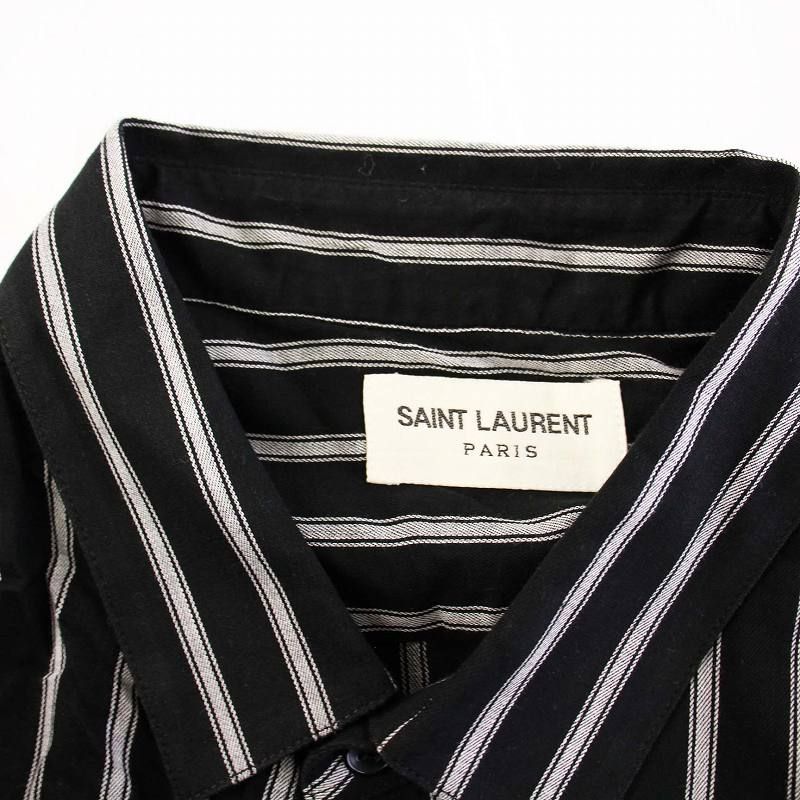 サンローラン パリ SAINT LAURENT PARIS シャツ 長袖 ストライプ 42 