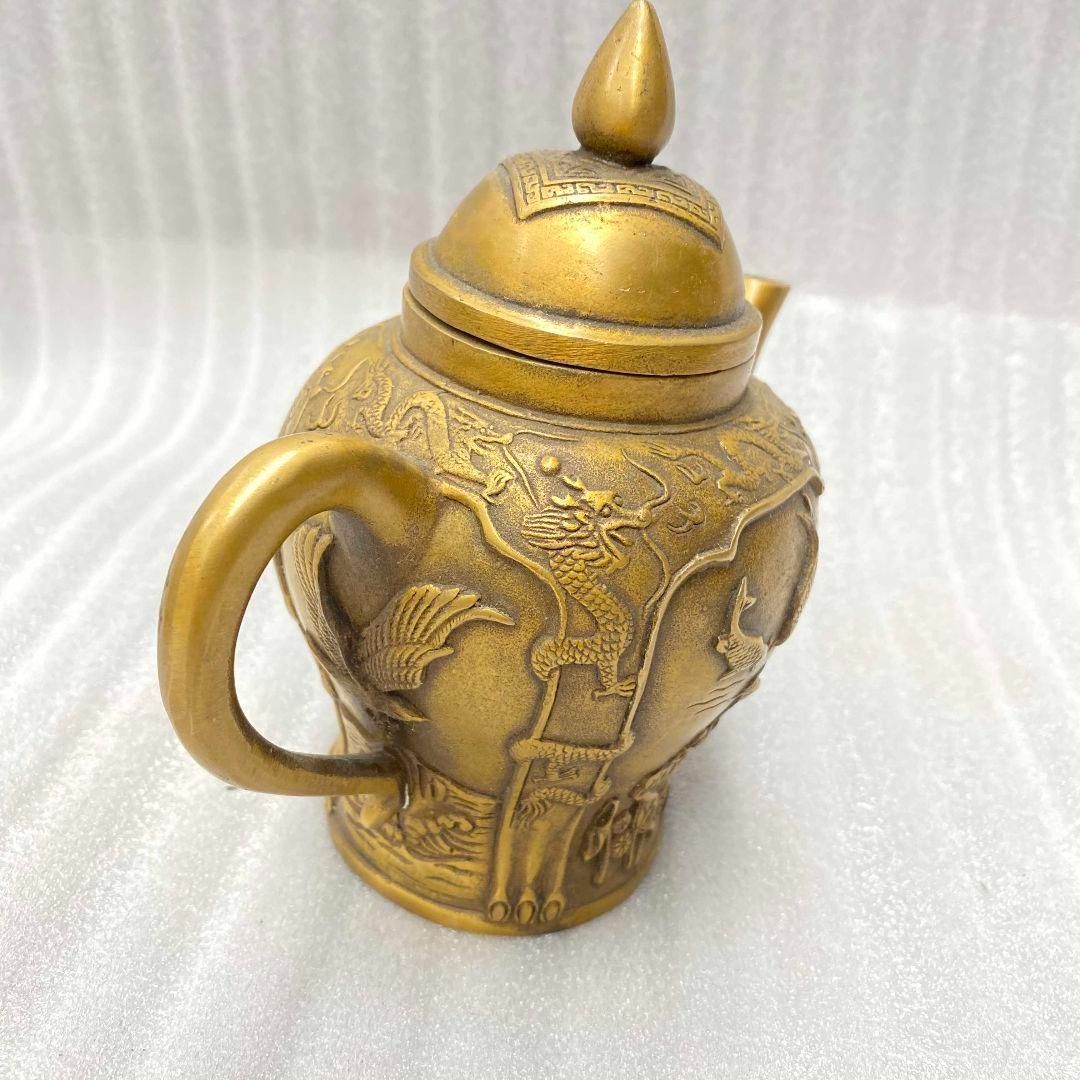 銅器 花鳥酒壺 茶壺 茶道具 装飾品 工芸品 置物 - メルカリ