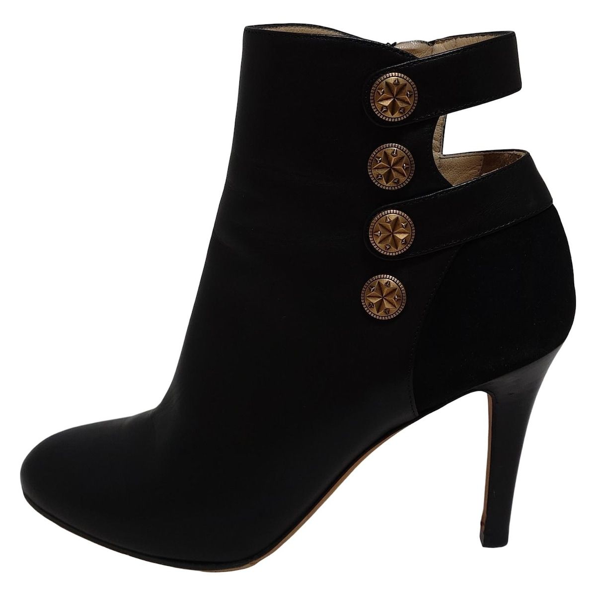 JIMMY CHOO ジミーチュウ ショートブーツ 36 1|2 レディース - 黒 アウトソール張替済 レザー