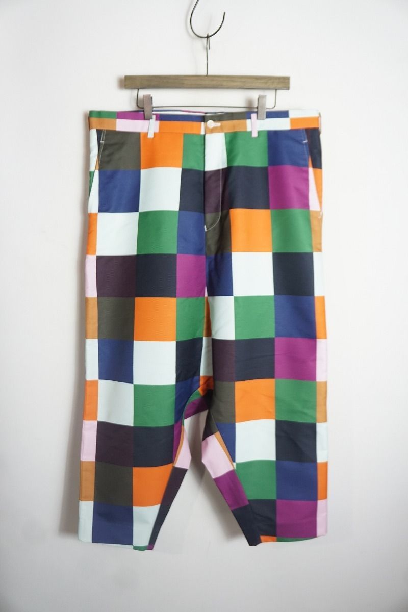 23SS COMME des GARCONS HOMME PLUSコムデ ギャルソン オム プリュス PK-P049 サルエル パンツ カラーブロック マルチ サイズM 925P♪