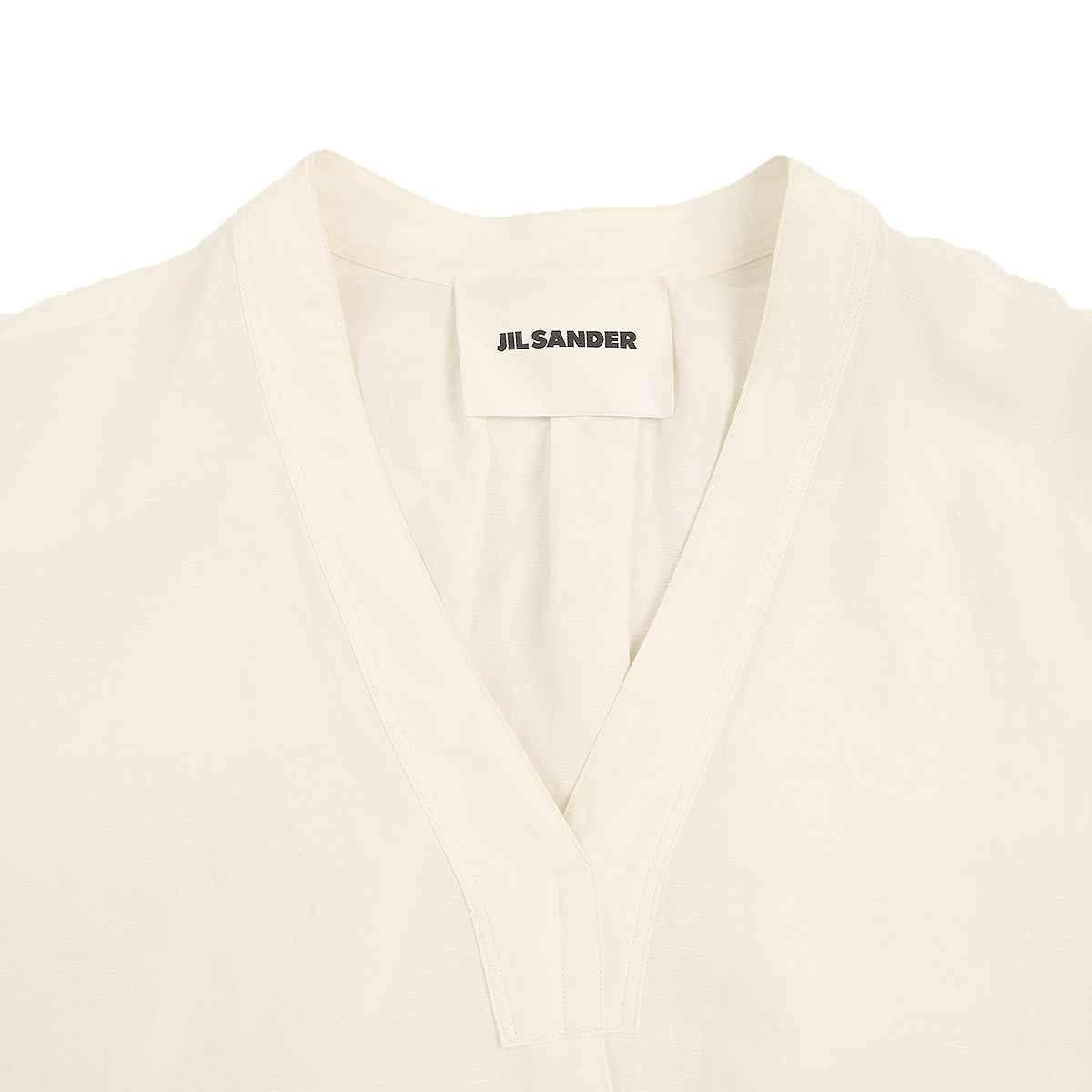 JIL SANDER ジルサンダー 20SS ギャザースリーブ ワンピース JSPQ503906 アイボリー 34 - メルカリ