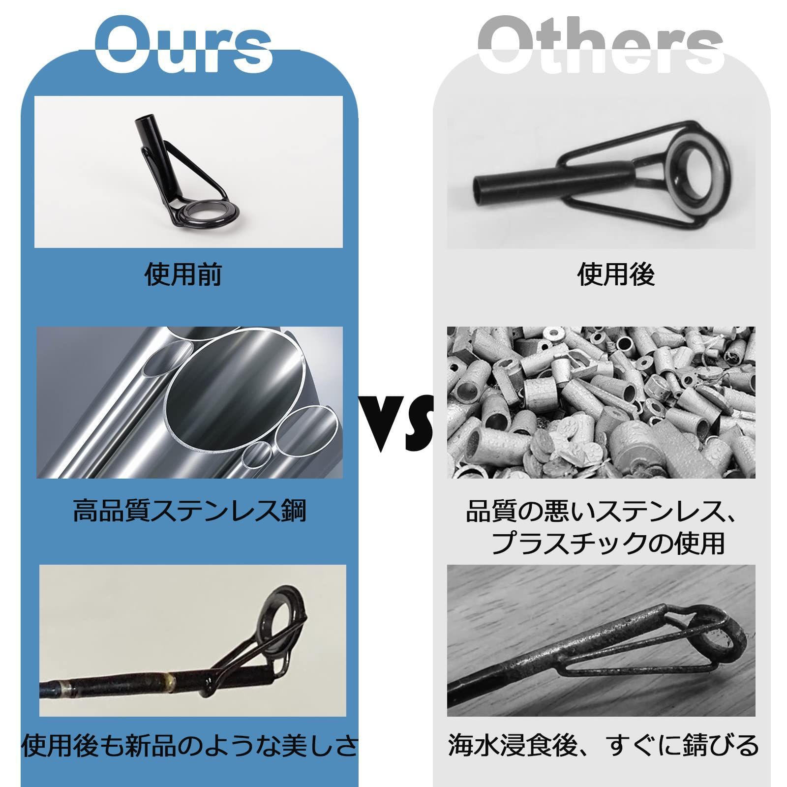 人気商品】海水 淡水 修理キット 交換 釣り竿穂先 ラミックリング ステレンス 20個/40個/45個セット ロッドガイド トップガイド DWLIFE  9KM - メルカリ